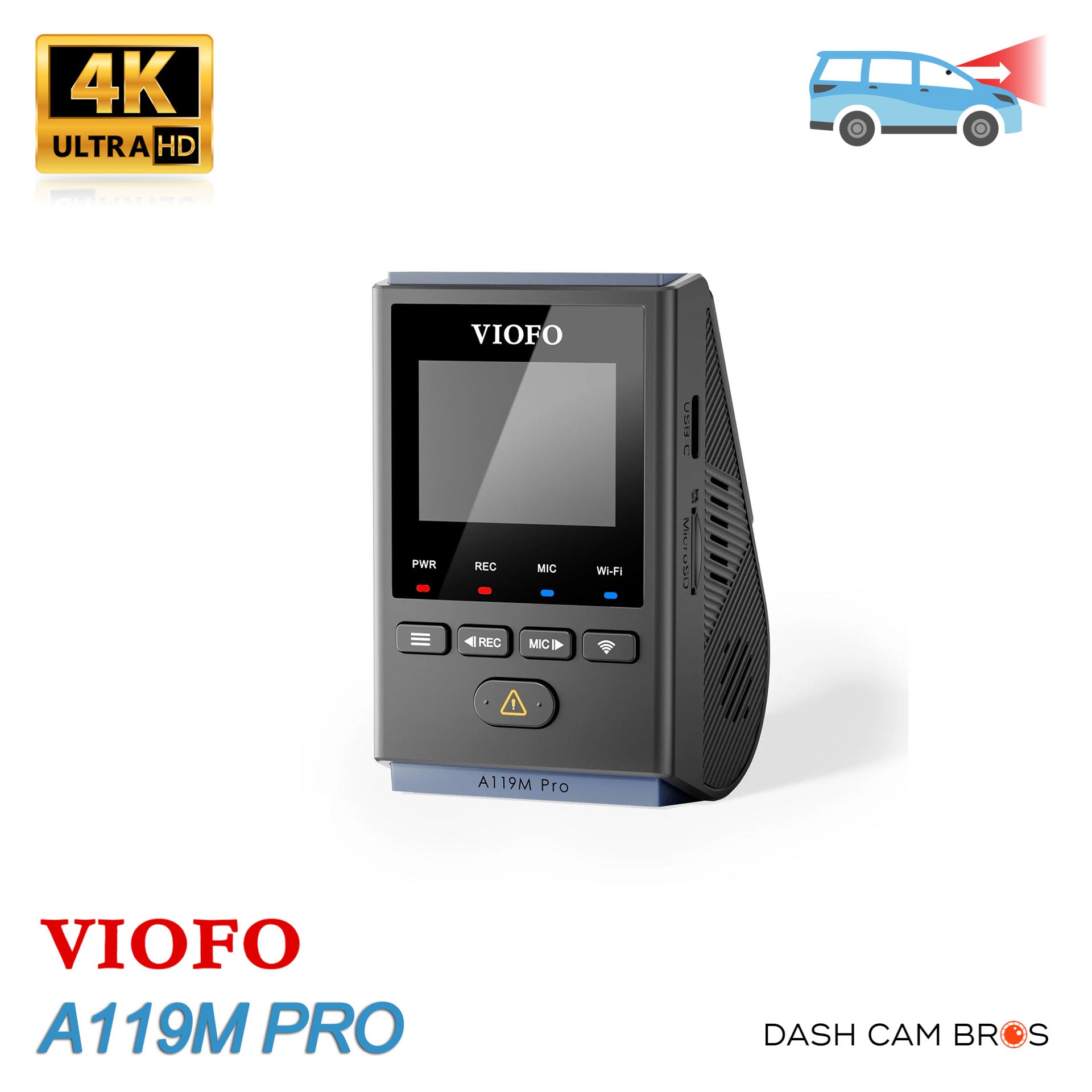 VIOFO A119 M PRO | Extra Small 4K  Dash Cam w/ GPS & WiFi