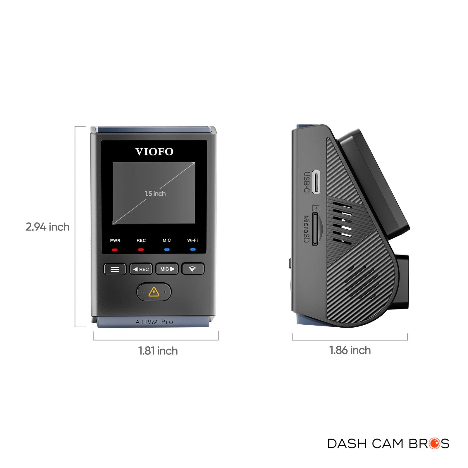 VIOFO A119 M PRO | Extra Small 4K  Dash Cam w/ GPS & WiFi - DashCam Bros