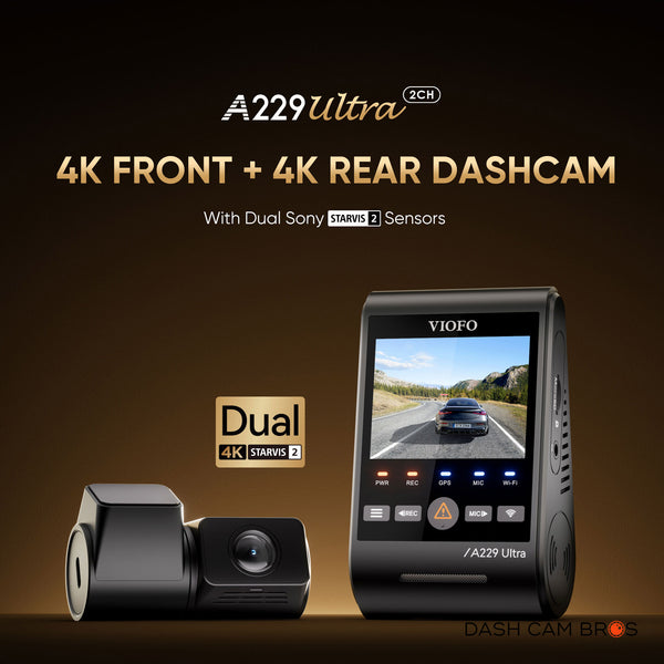 VIOFO A229 ULTRA 2CH | 4K+4K 2CH Smart Dash Cam w/ GPS & WiFi