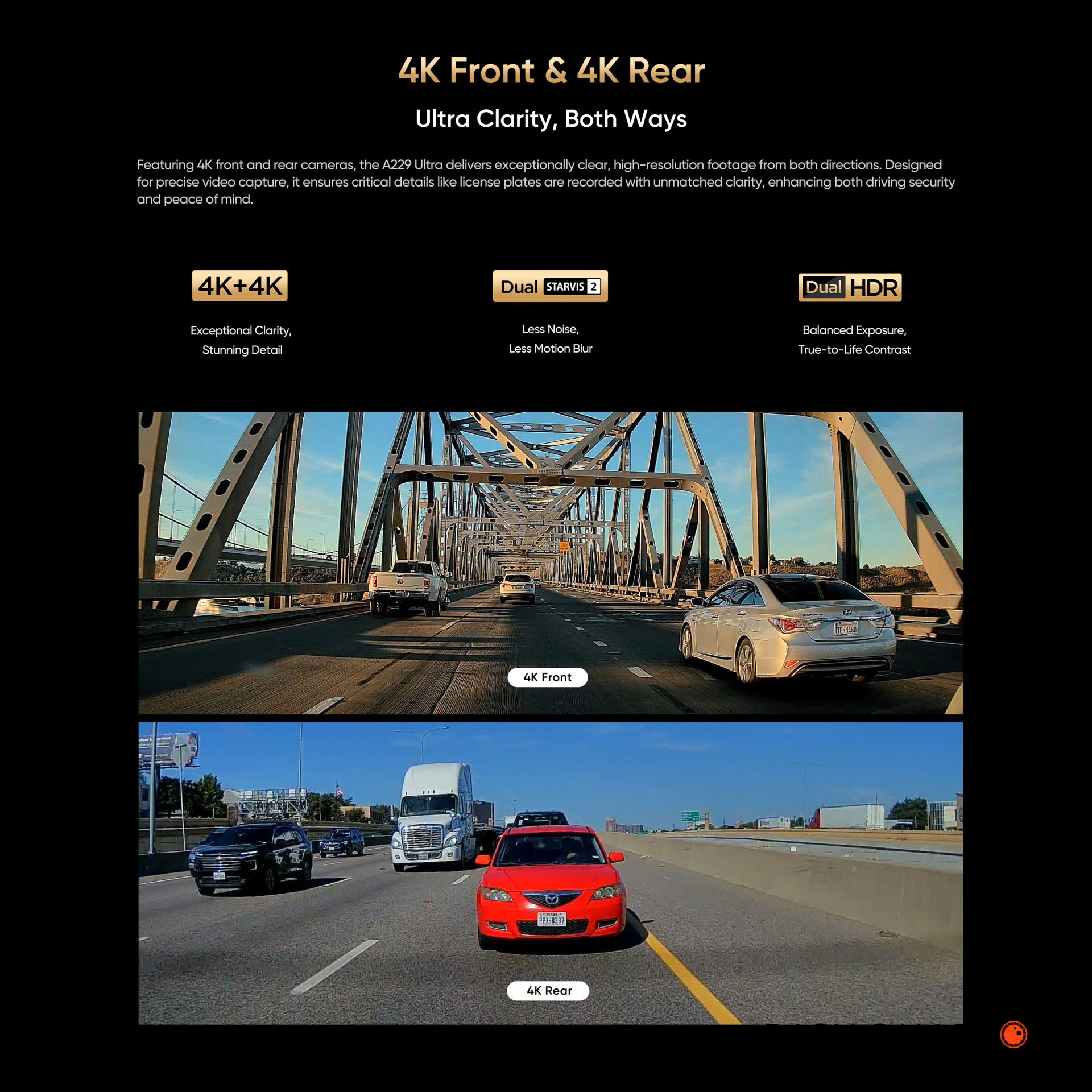 VIOFO A229 ULTRA 2CH | 4K+4K 2CH Smart Dash Cam w/ GPS & WiFi - DashCam Bros