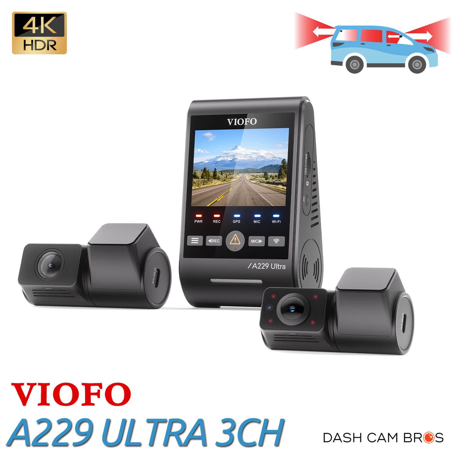 VIOFO A229 ULTRA 3CH | 4K+4K+HD 3CH Smart Dash Cam