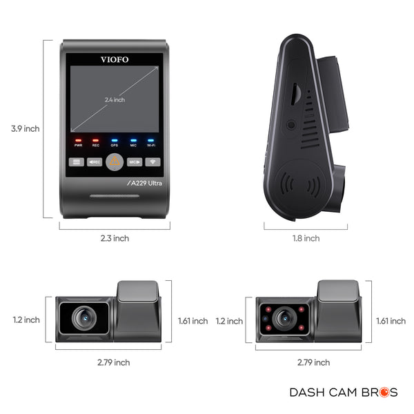 VIOFO A229 ULTRA 3CH | 4K+4K+HD 3CH Smart Waterproof Dash Cam