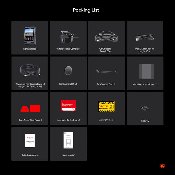 VIOFO A229 ULTRA-W 2CH | 4K+4K 2CH Exterior Waterproof Smart Dash Cam