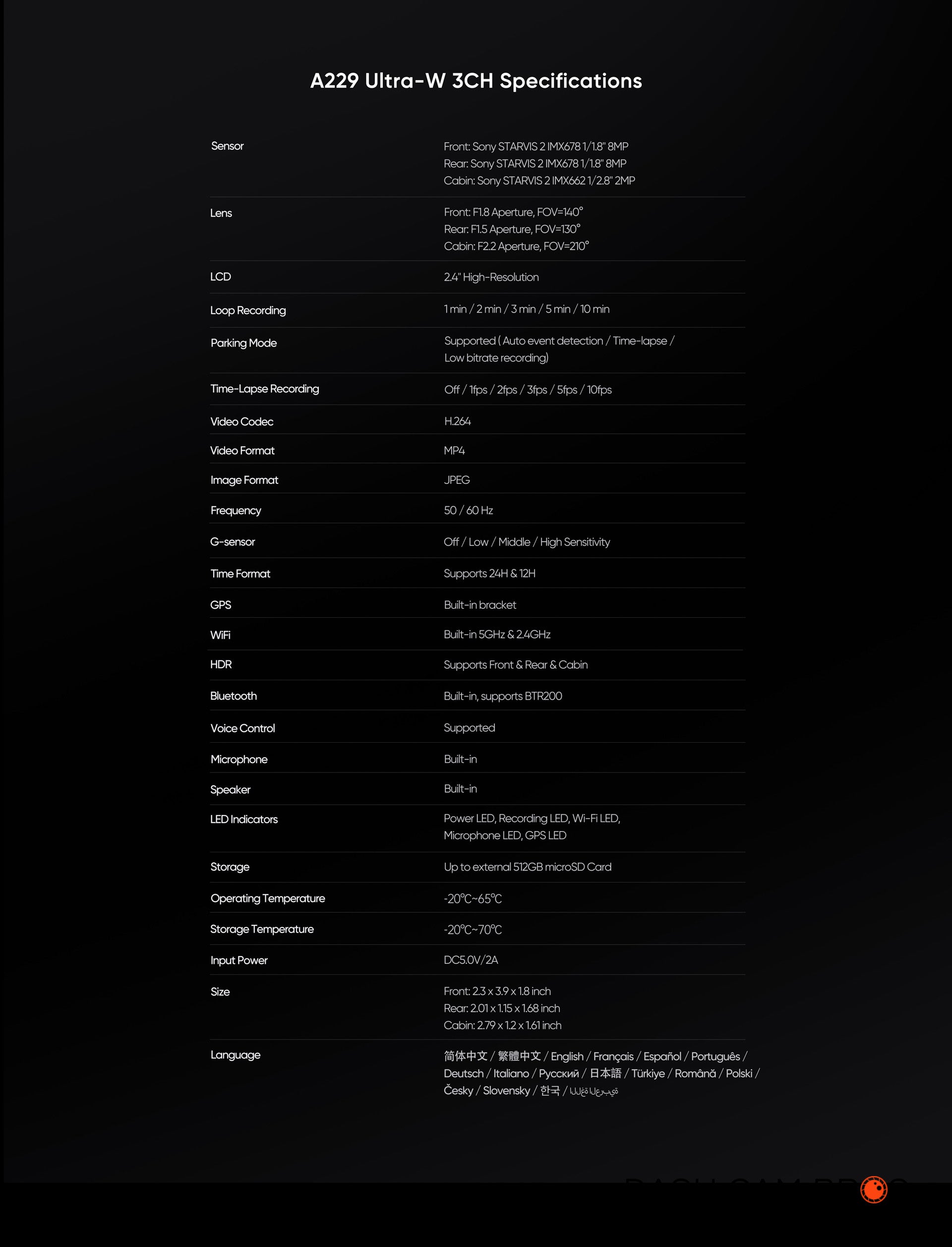 VIOFO A229 ULTRA-W 3CH | 4K+4K+HD 3CH Smart Waterproof Dash Cam - DashCam Bros