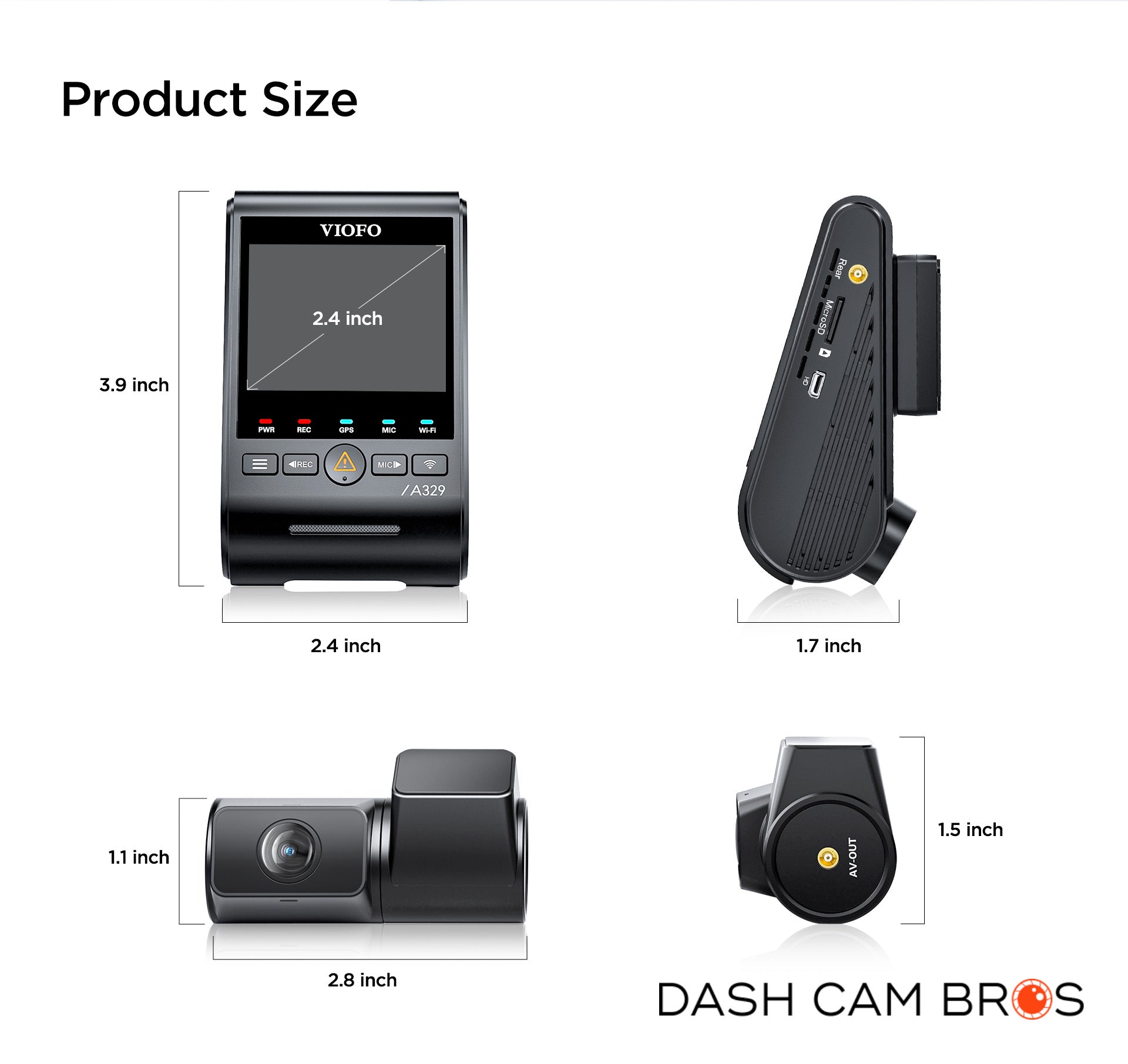 VIOFO A329S-2CH | 4K Front + 2K Rear Dash Cam w/ HDR & WiFi-6 - DashCam Bros