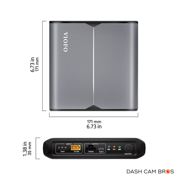 VIOFO BP100 Battery Pack | Length, Width, and Height Dimensions