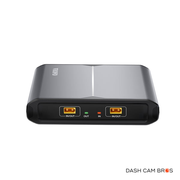 VIOFO EP100 Expansion Battery Pack | Front View of In/Out Ports