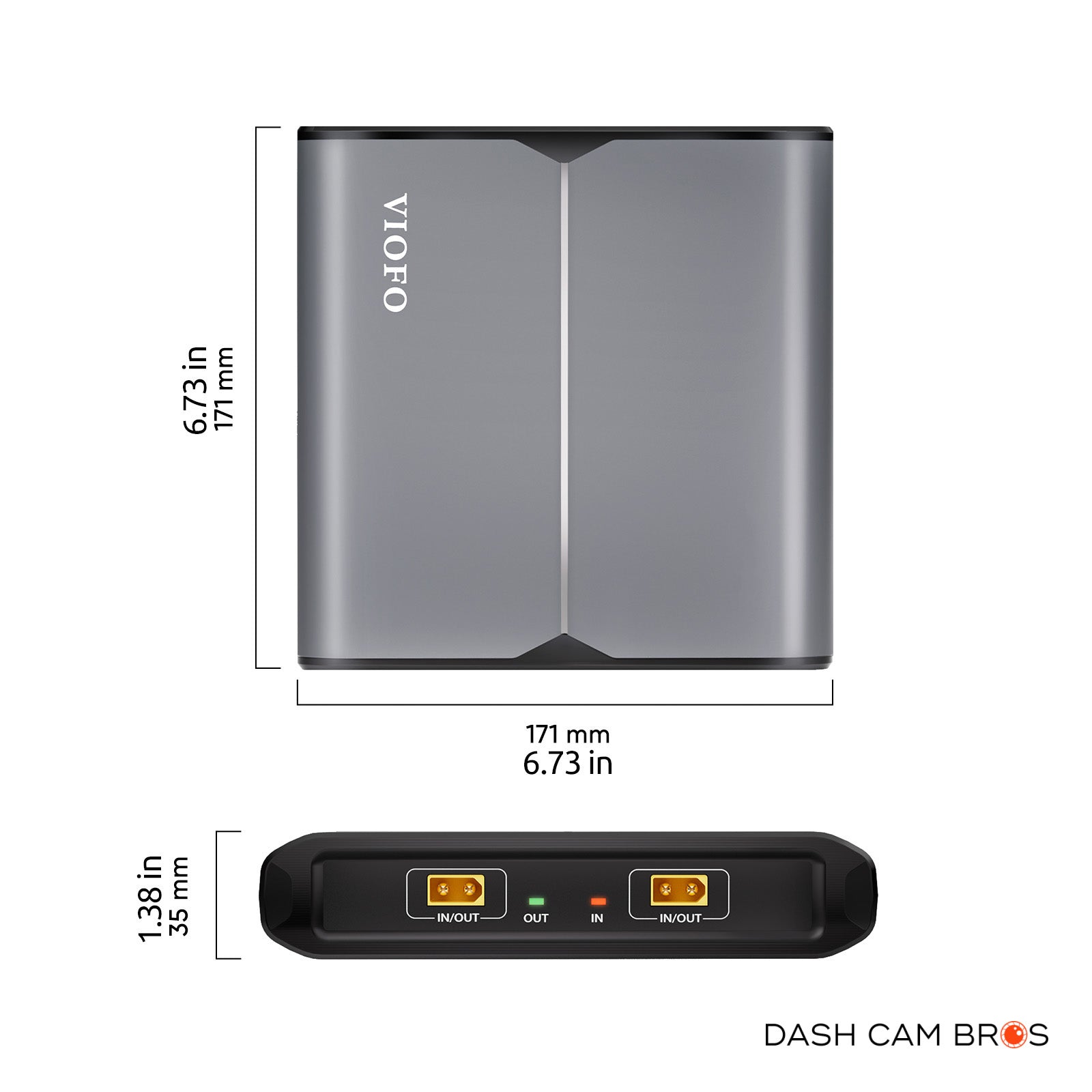 VIOFO EP100 Expansion Battery Pack | Length, Width, and Height Dimensions