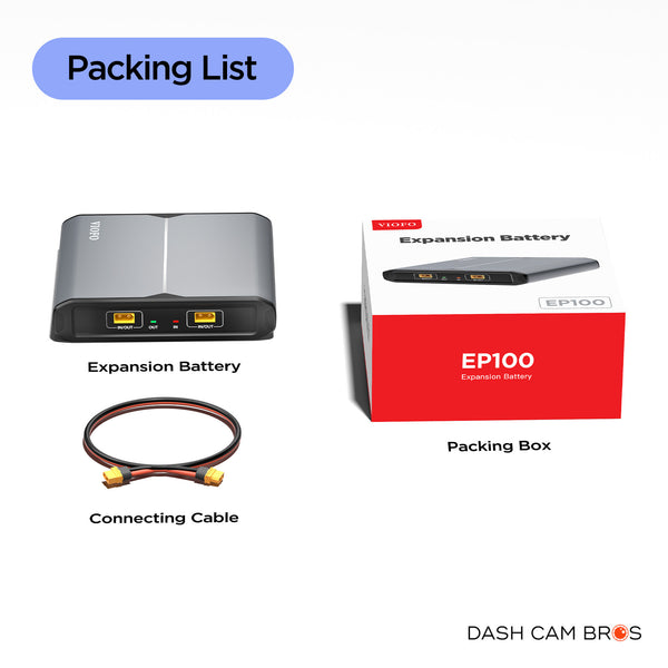 VIOFO EP100 Expansion Battery Pack | Included Box Contents 
