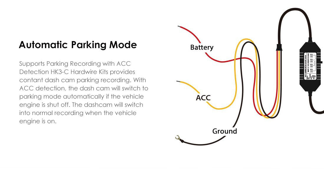 VIOFO A139 HK3-C ACC Hardwire Kit | Direct-Wire for Parking Mode - DashCam Bros