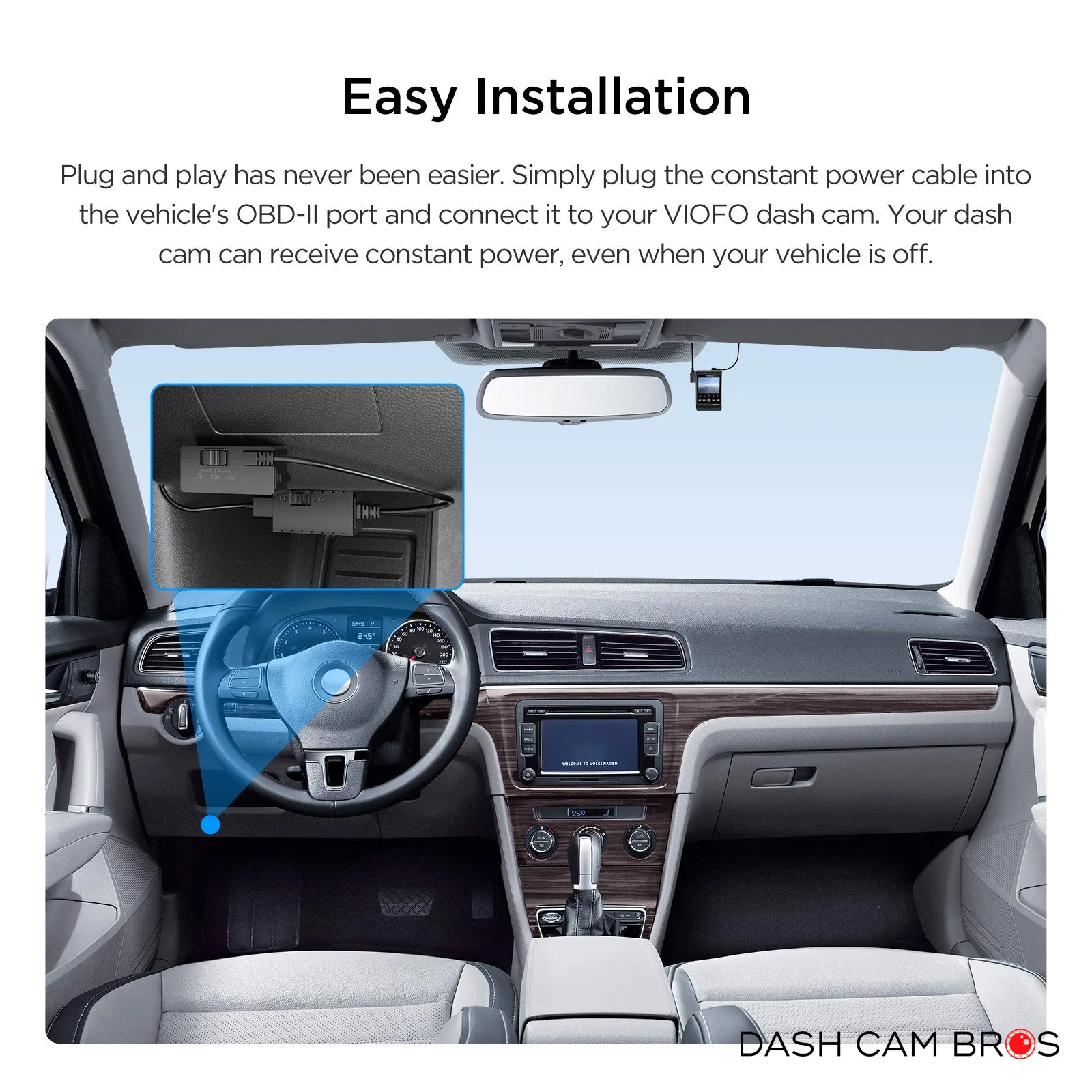 VIOFO OP100 USB-C | Easy Installation to your Vehicles OBD-II Port