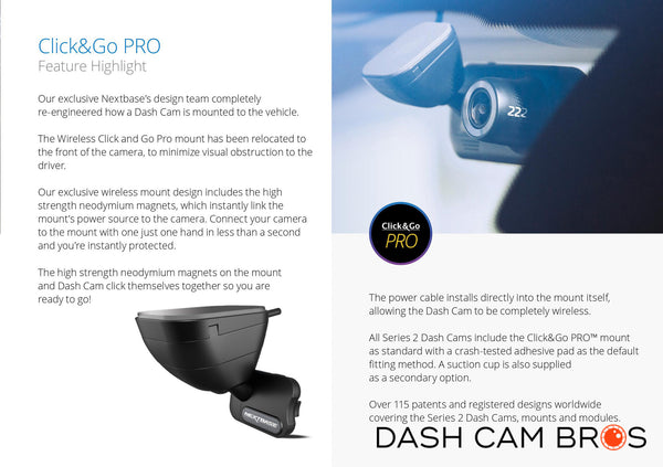 Power Cable Installs Directly Into The Mount Itself | Nextbase 222 Front-Facing Entry-Level HD Dash Cam With 2.5