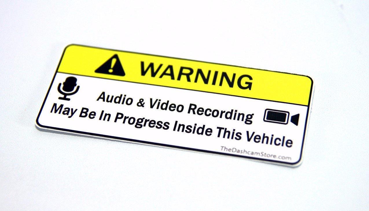 Recording Line Sticker Shop Audio and Video Recording Warning Sticker | DashCam Bros