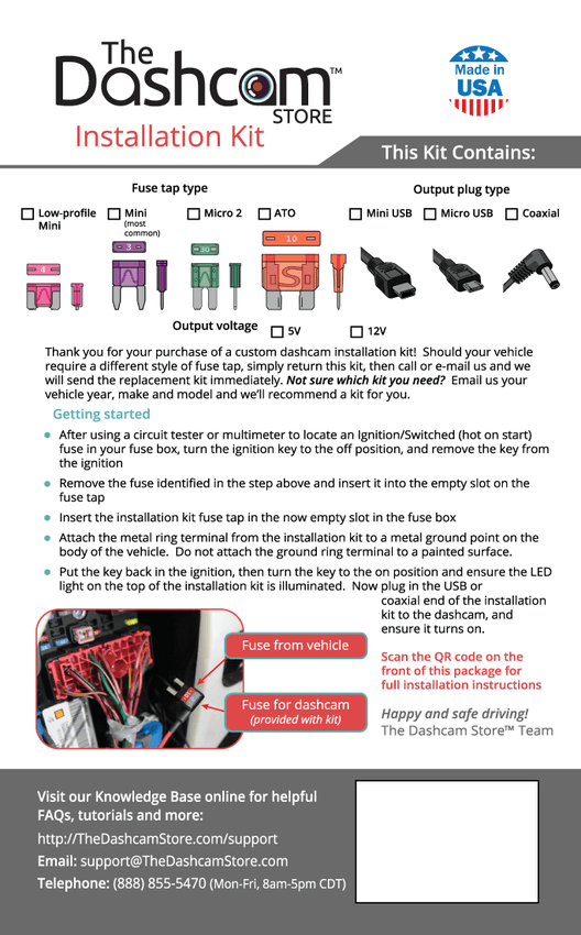 Universal Dash Camera Kit