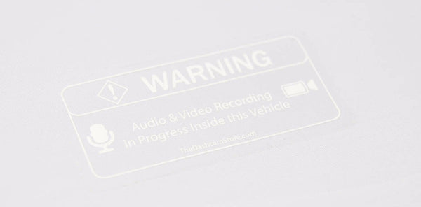 Warning Sticker | Audio and Video Recording May Be In Progress | Transparent - Accessories - DashCam Bros - Dash Cam
