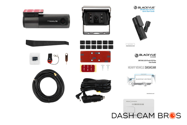 Box Contents | DR750X-2CH-TRUCK-LTE-PLUS Front + External Rear Dash Cam | Dashcam Bros