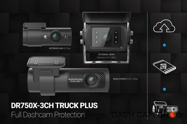 Full Dashcam Protection | DR750X-3CH-TRUCK-PLUS | DashCam Bros