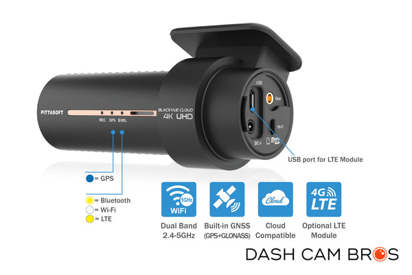Features Include Dual-Band WiFi, Built-In GPS and LTE Module Input Port for Cloud Access | DR900X-2CH-PLUS | DashCam Bros