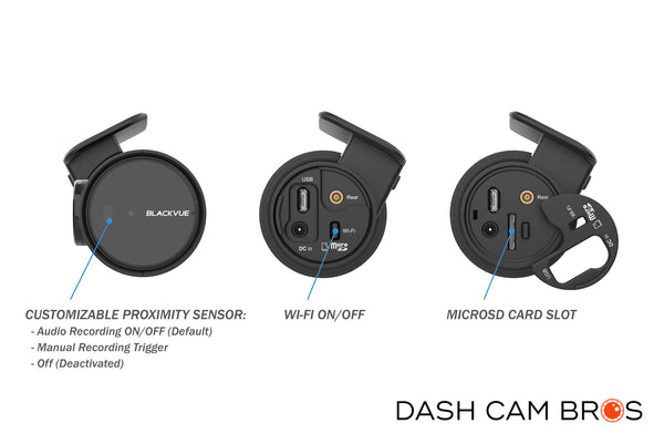 Front Camera Input Ports & Buttons | DR900X-2CH-PLUS | DashCam Bros