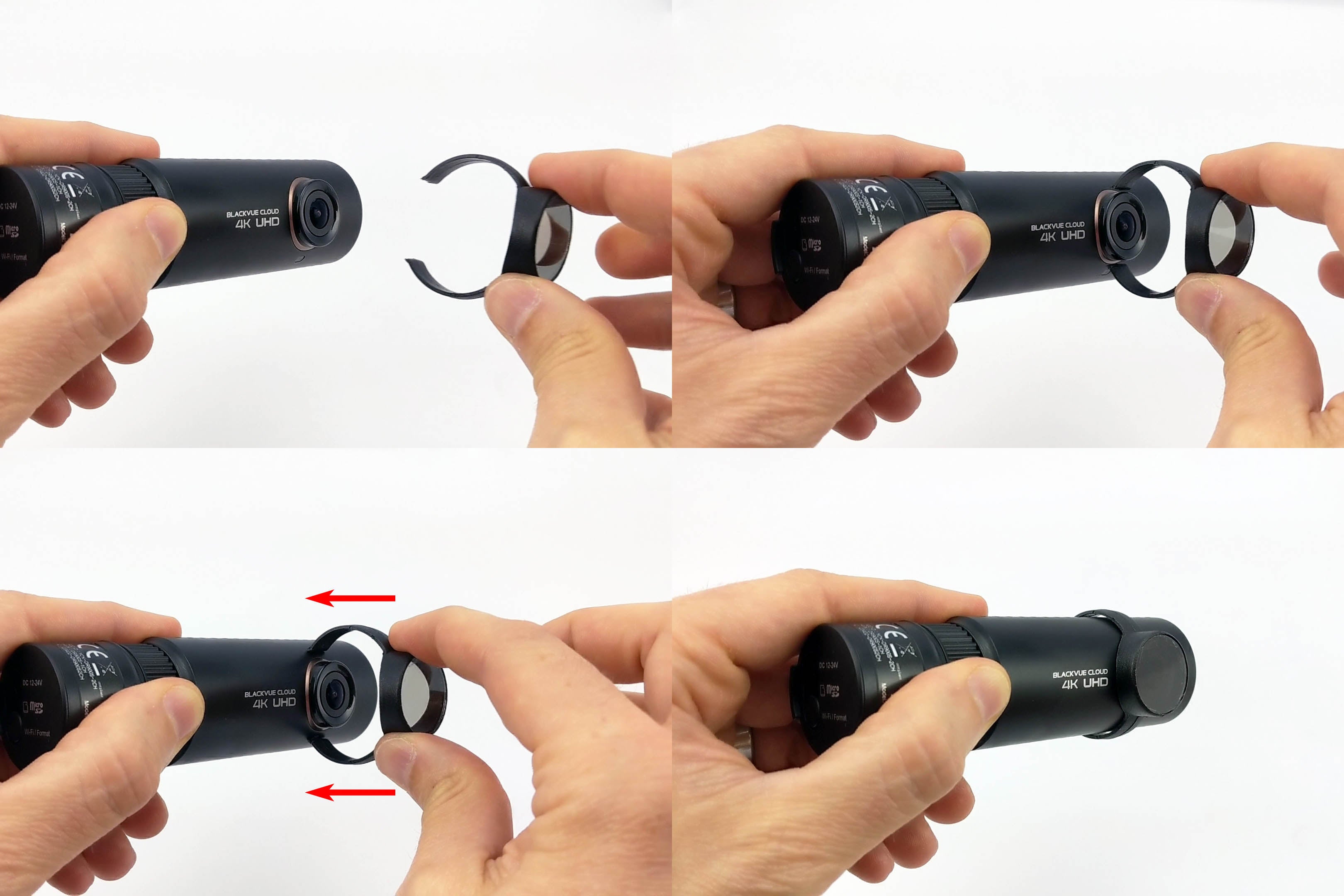 How To Slip On The Filter | BlackVue DR900S/DR900X Front Camera Slip-On Polarizing Filter | DashCam Bros