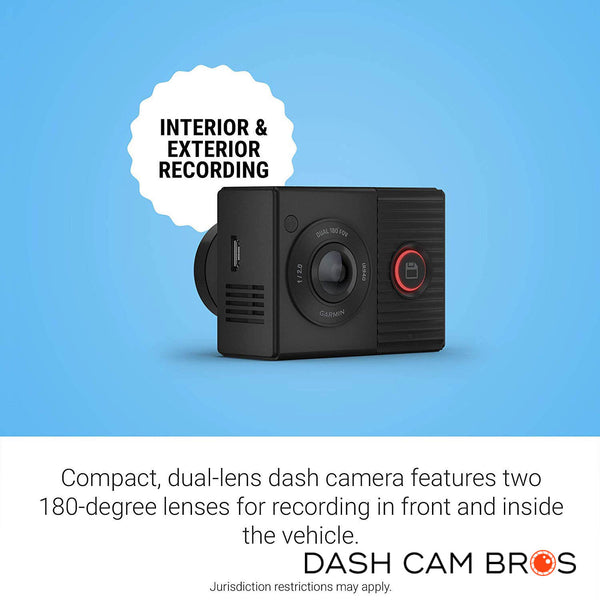 Dual 180° Wide-Angle Lenses for 360° Coverage |  Garmin Dash Cam Tandem | DashCam Bros