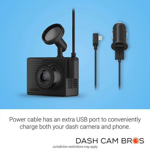Extra USB Port on Power Cable |  Garmin Dash Cam Tandem | DashCam Bros