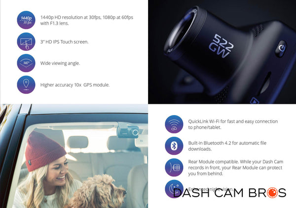 Even More Features | Nextbase 522GW 2K HD Touchscreen Dashcam | DashCam Bros
