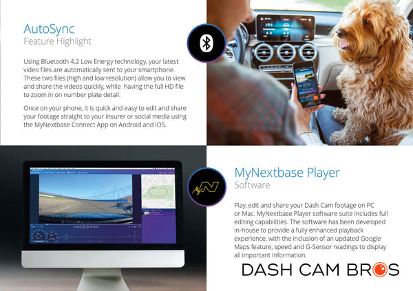 AutoSync & MyNextbase Player Information | Nextbase 522GW 2K HD Touchscreen Dashcam | DashCam Bros