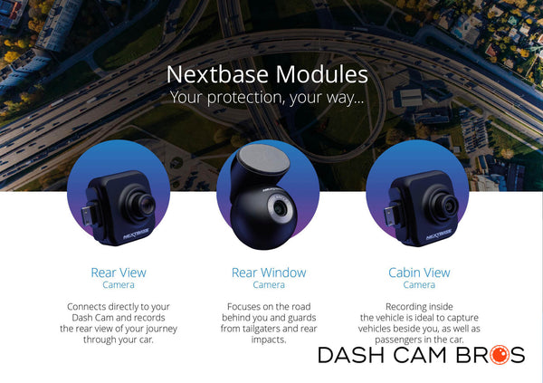 Optional Secondary Cameras | Nextbase 522GW 2K HD Touchscreen Dashcam | DashCam Bros