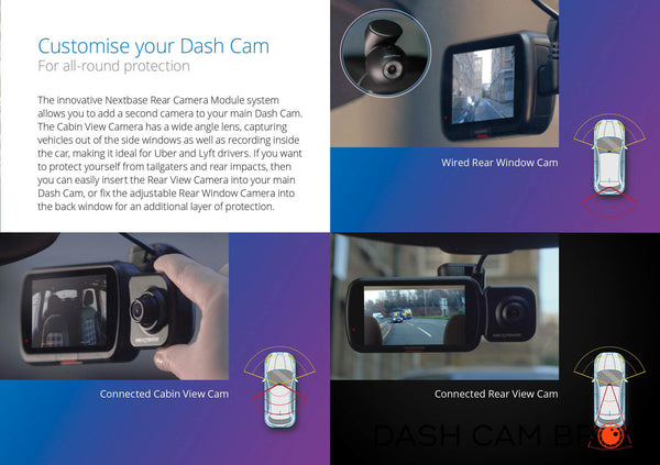 Examples Of The Different Models | Nextbase Secondary Rear & Interior Camera Add-ons | DashCam Bros