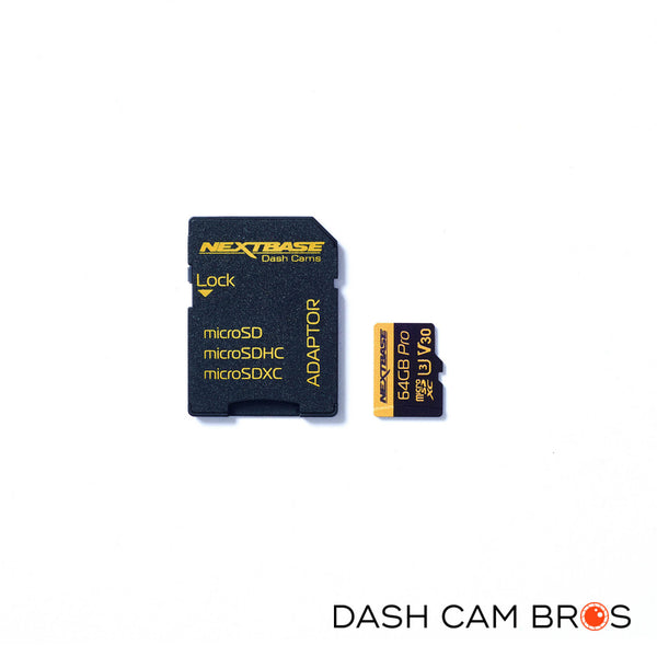 64GB Card With MicroSD to SD Adapter | Nextbase U3 Micro SD Memory Cards | DashCam Bros