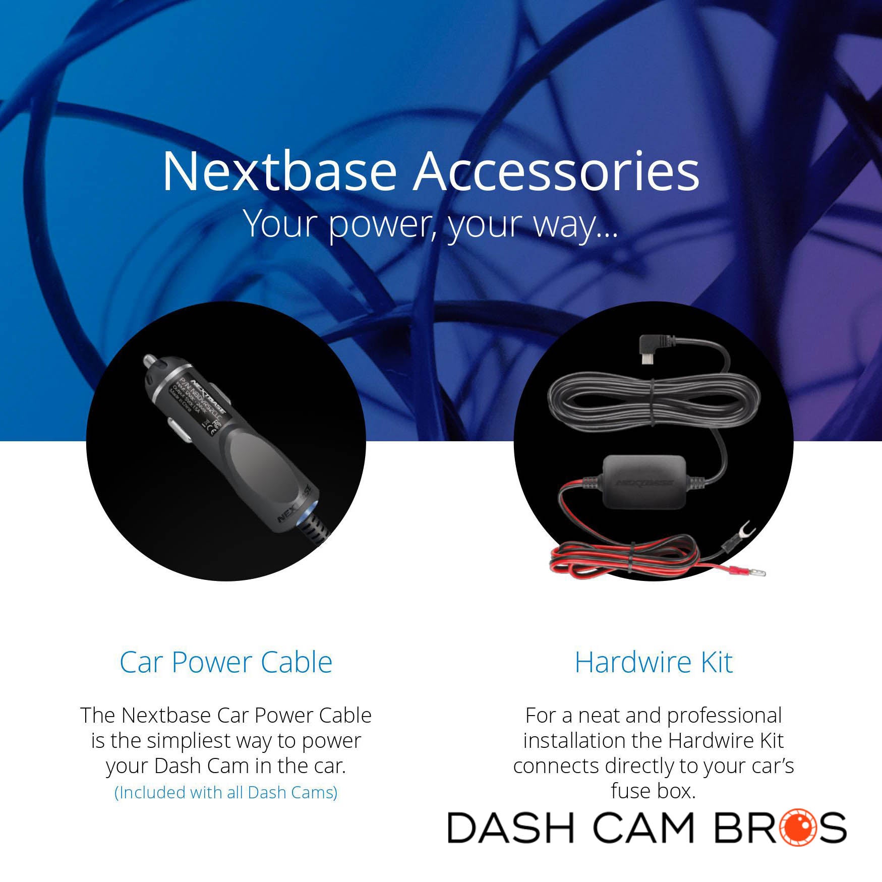 Nextbase Dash Cam Vehicle Power Cord
