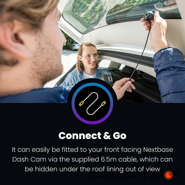 Rear Window Dashcam Comes With 6.5m Cable  | Nextbase Secondary Rear & Interior Camera Add-ons | DashCam Bros
