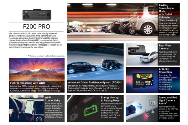 Additional Information | Thinkware F200 Pro Single Lens Front-Facing Dash Cam | DashCam Bros