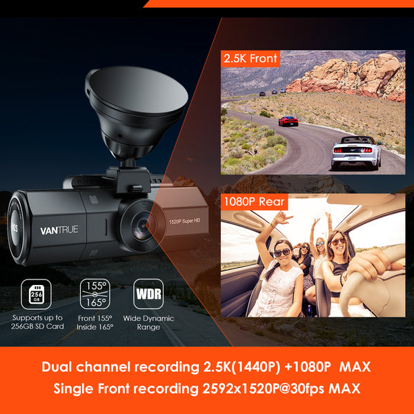 4K Front and Dual 2K Recording | Vantrue N2S Pro Dual 4K Dash Cam | DashCam Bros