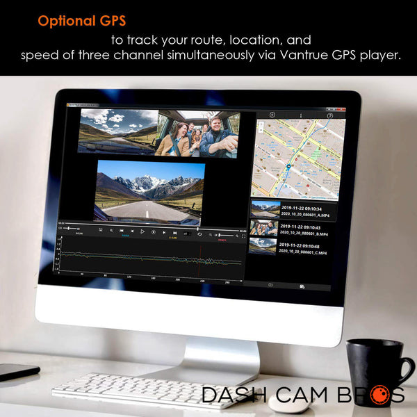 Optional GPS | Vantrue N4 3-Channel 2K Dash Camera | DashCam Bros