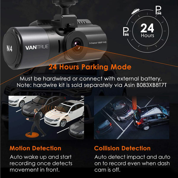 24 Hour Parking Mode Capable | Vantrue N4 3-Channel 2K Dash Camera | DashCam Bros