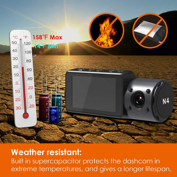 High Temperature Tolerant | Vantrue N4 3-Channel 2K Dash Camera | DashCam Bros