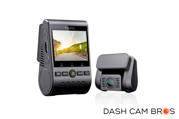 Front And Rear Cameras Angled  | VIOFO A129 Plus Duo Front and Rear Dual Lens Dash cam | DashCam Bros