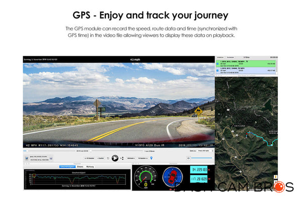 GPS Logging | VIOFO A129 Plus Duo IR Front and Interior Dual Lens Dash cam | DashCam Bros