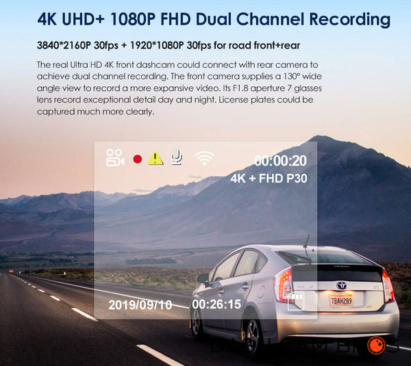 4K UHD + 1080P FHD Dual Channel Recording | VIOFO A129 PRO Duo 4K Front and Rear Dual Lens Dash cam | DashCam Bros