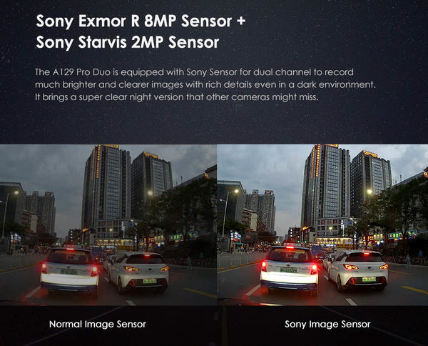 Sony Image Sensor vs Normal Comparison | VIOFO A129 PRO Duo 4K Front and Rear Dual Lens Dash cam | DashCam Bros