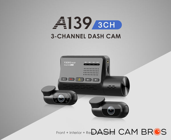 Front + Rear + Interior Recording| VIOFO A139 3CH Dual Channel 2k Front & Rear Dash Cam | DashCam Bros