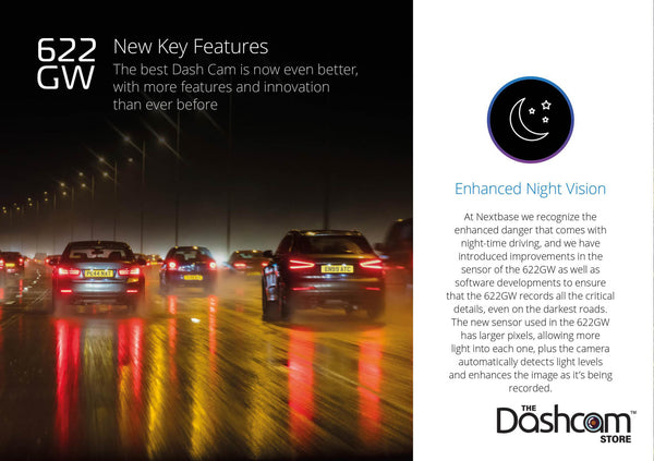 Enhanced Night Vision | Nextbase 622GW 4K Touchscreen Dashcam With Amazon Alexa | DashCam Bros